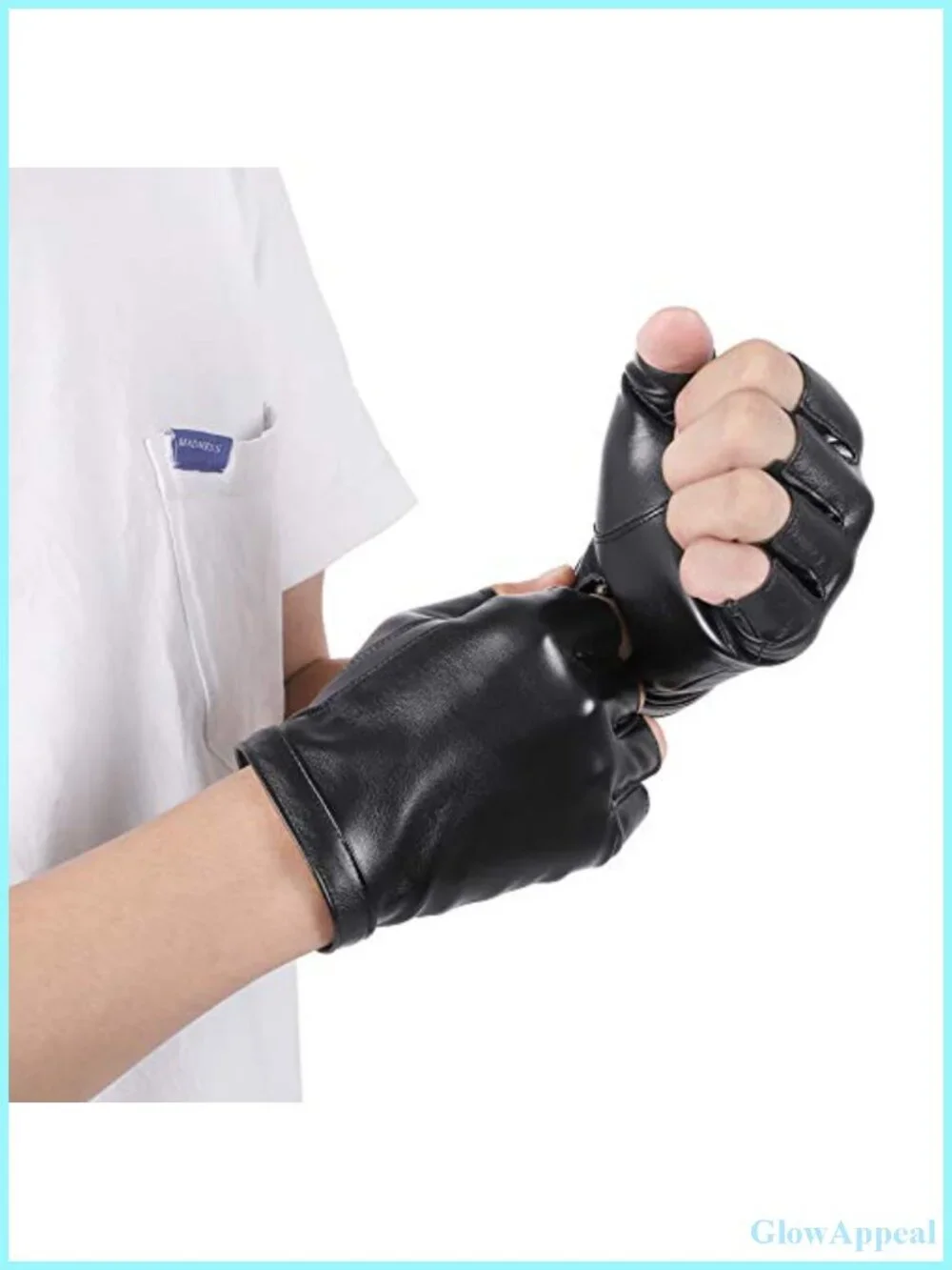 Fingerless PU Faux Leather Gloves for Driving, Outdoor Sports, Cosplay